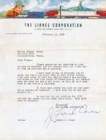 Lionel Letter, 1956